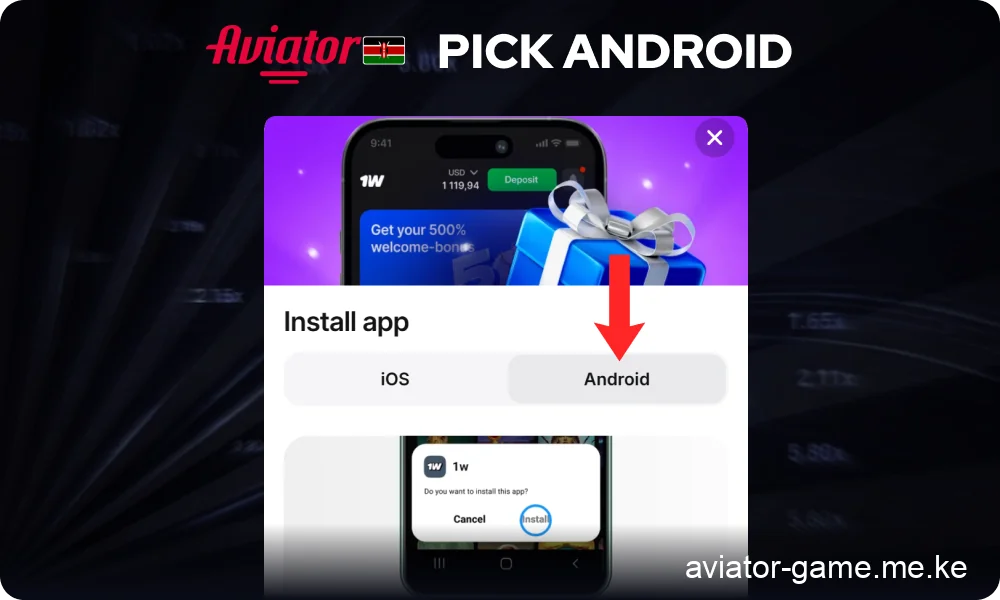 Select the Android Option for Aviator Casino App Download